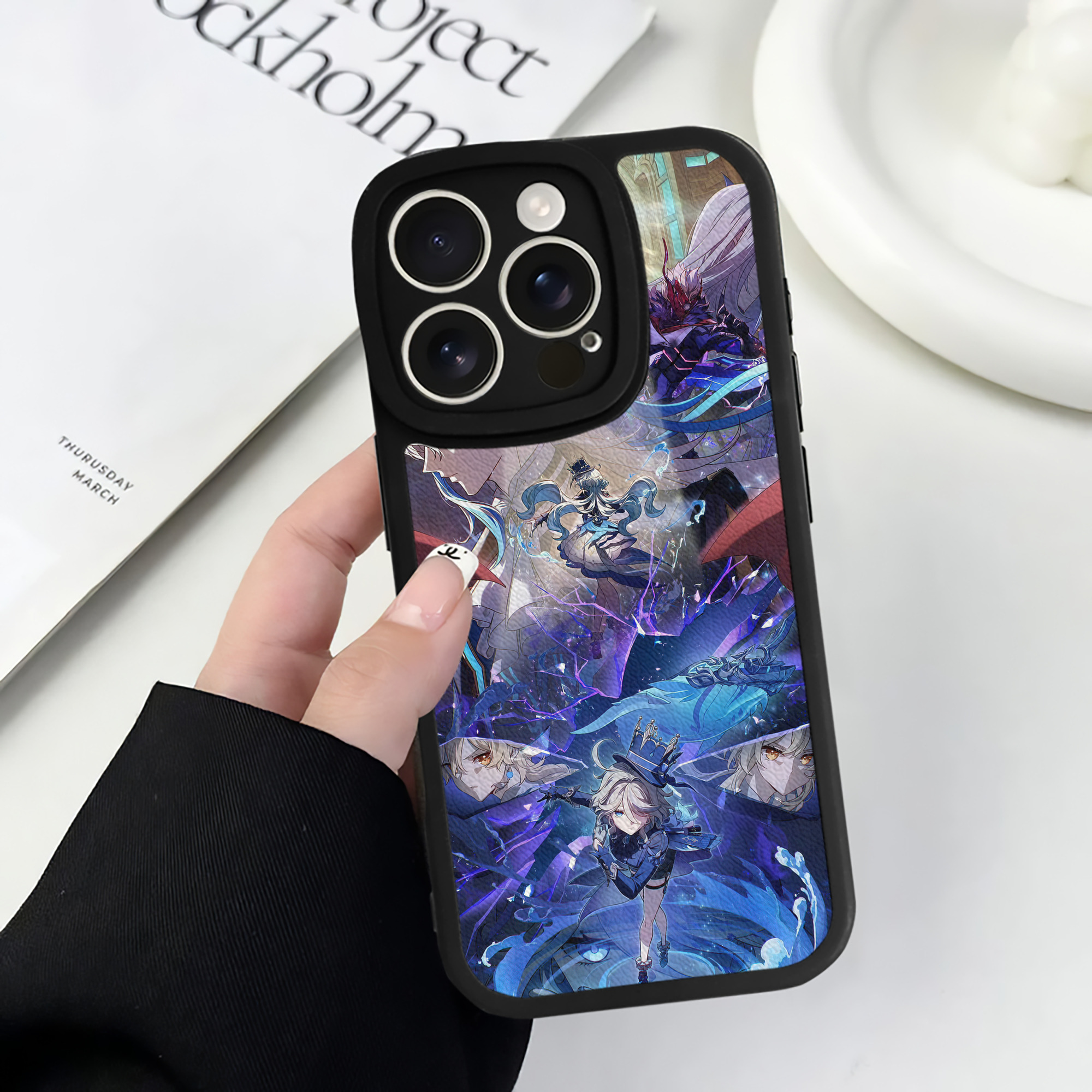 げんし神 genshin 【iPhone 16シリーズ対応】シリコンスマホケース（レザー調） 材質：シリコン